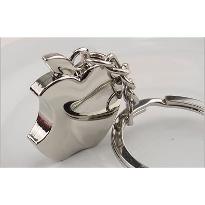 1Pc Grandiose Popular Mini Apple Keychain Bitten Core Funny Alloy Keyring Color Silver