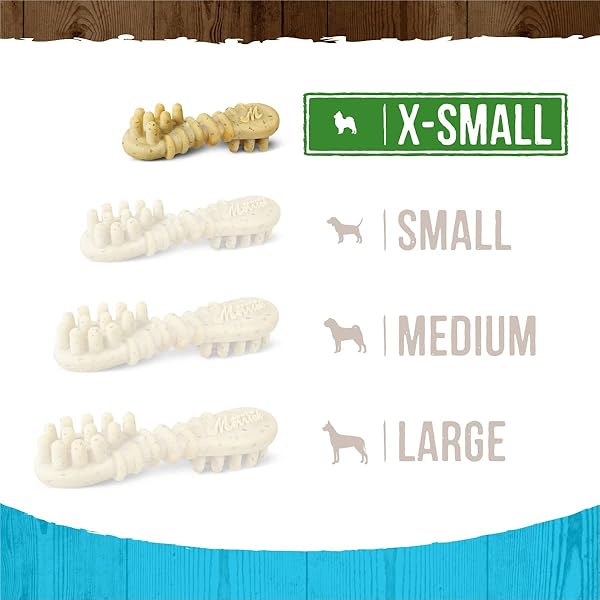 MERRICK FRESH KISSES NATURAL DENTAL CHEWS TOOTHBRUSH TREAT SHAPE INFUSED WITH REAL MINT FOR TINY DOGS 5-15 LBS – 106 CT. BOX
