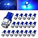 AUTOUS90 T10 W5W 2825 158 192 168 194 Wedge 5-SMD 5050 Ultra Blue LED Light bulbs 20 PCS