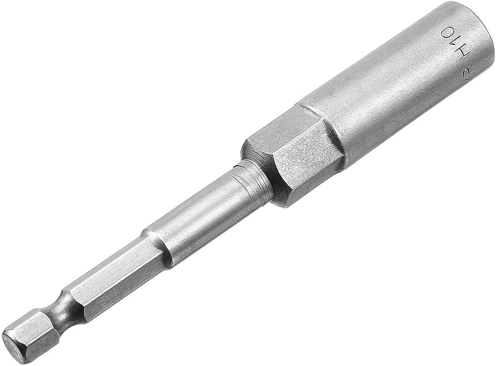 Sourcingmap 1/4" Quick-Change Hex Shank 10mm Deep Socket Nut Setter Driver Drill Bit, 100mm Length, Metric No-Magnetic - Image 3