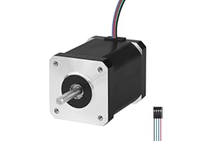 YEJMKJ Nema 17 Stepper Motor 2 Phase 1.8‌°‌ 0.84Nm(118.95oz·in) High Torque Bipolar 60mm 2.3A 1.5Ω 4-Wire Shaft 24mm φ5mm 42 Stepper Motor Cable 1M for 3D Printer DIY Robot CNC Machine