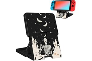 Lotadilo Switch Stand for Nintendo Switch/OLED - Cute Holder for Women Girls Boys Kids Teens Cartoon Design Cool Phone Stand Adjustable Portable Foldable Switch Accessories, Skull