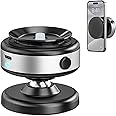 Jkoailiwi Upgraded 360° Adjustable Electric Vacuum Magnetic Suction Cup Phone Mount, Hands-Free Magnetic Cell Phone Holder for Car/Gym/Mirror/Smooth Surface, Compatible with Magsafe iPhone, Silver