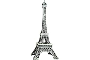 Chinshwehaw Eiffel Tower Statue Decor 8.5 Inch Alloy Metal Collectible Figurine Replica Souvenir Room French Eiffel Tower Party Decoration Table Stand Holder Gift for Cake Topper