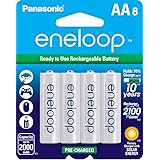 Panasonic BK-3MCCA8BA eneloop AA 2100 Cycle Ni-MH Pre-Charged Rechargeable Batteries, 8 Pack