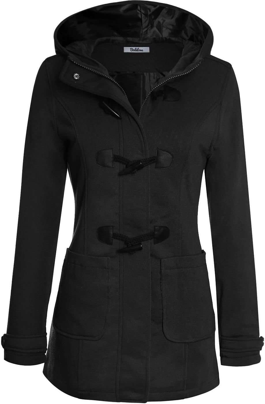 BodiLove Women's Hooded Quilted Jacket with Drawstring