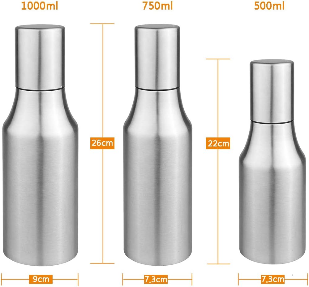 Flyboo Olive Oil Dispenser 17oz Oil Bottle Stainless Steel Leak Proof Olive Oil Decanter for Kitchen (500ML): Kitchen & Dining