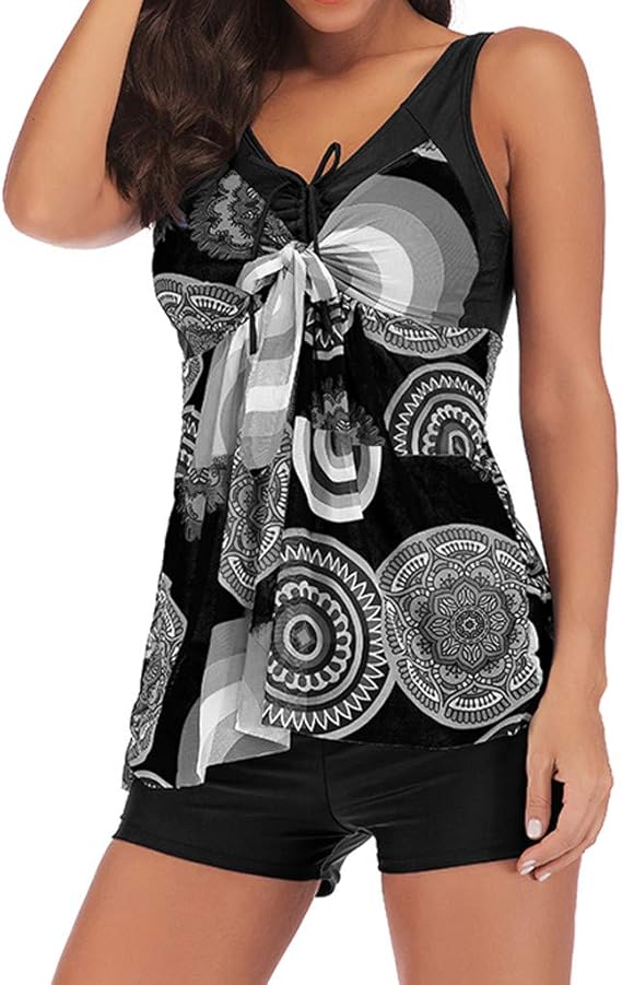 Amphia Badjurk voor dames, zwempak, zwemrok, rok, retro badpak, badrock, dames plussize print