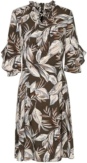 Amazon ジゴトゥ Jigott レディース 捺染 フレア ワンピース 並行輸入品 ワンピース チュニック 通販