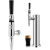 Ferroday Stout Beer Coffee Faucet, All 304 Stainless Steel Nitrogen Faucet | Homebrew Nitrogen Beer Keg Tap Stout Tap Kegerator Tap with Creamy Plate, Restrictor disc, Plastic Beer Tap Handle, for Tower