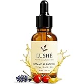 LUSHÉ Botanical Face Oil Cleanser - K Beauty Skincare Facial Oil with Jojoba, Rosehip, Argan & Vitamin E, Lightweight Hydrating Glow Serum for Women, Blackhead Remover, Dark Spot Care Liquid, 30ml