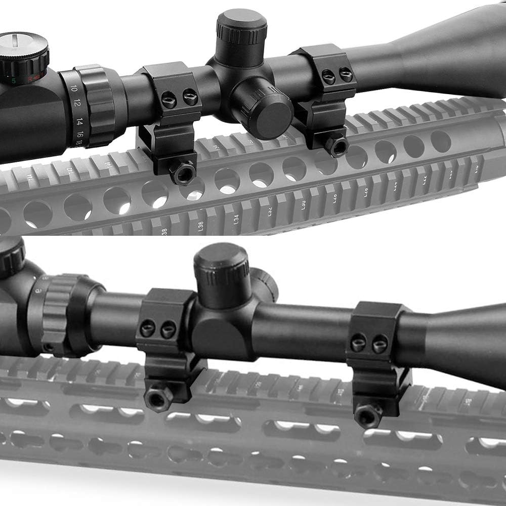 Modkin 1 Inch Scope Rings, 2 Pieces High Profile Scope Mounts + 2 Pieces Medium Profile 1 Inch Scope Rings for Picatinny/Weaver Rail - Pack of 4 : Electronics