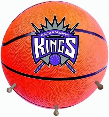 NBA Sacramento Kings Basketball Shaped Team Coat Rack with Three Pegs, 15", Orange
