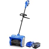 Wild Badger Power 40V Cordless Electric Snow Shovel, 12-Inch Brushless | 12-in clearing width, up to 8-in snow depth, fixed forward throw up to 20 ft, 4.0Ah battery and fast charger included