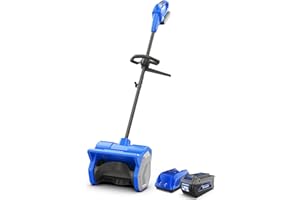 Wild Badger Power 40V Cordless Snow Shovel, 15" Brushless, 16.5 FT Throw, 8" Depth, 4.0Ah Battery & Fast Charger Included, for Steps, Porches, Walkways & Driveways