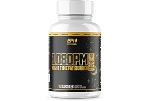 EPN SUPPLEMENTS 1080PM Thermogenic Night Time Fat Burner | #1 Sleep Aid Fat Loss Supplement to Reduce Fat, Suppress Appetite, Boost Metabolism, Fall Asleep Quicker for Longer w/Melatonin, CLA + More - 60 Capsules