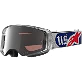 Alpinestars Supertech Vision Merica Motocross Goggles with Mirror Lens for Off-Road Riding (Red/Blue/Mirror Silver/Cooper, One Size)