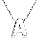 CANDYFANCY Initial Necklace 925 Sterling Silver Letter Pendant Personalized 26 Alphabet Necklace for Women Men A-Z