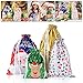 Tinksky Christmas Drawstring Gift Bags Set Assorted Styles Gift Drawstring Wrapping Xmas Goody Bags for Wrapping 30 Pack