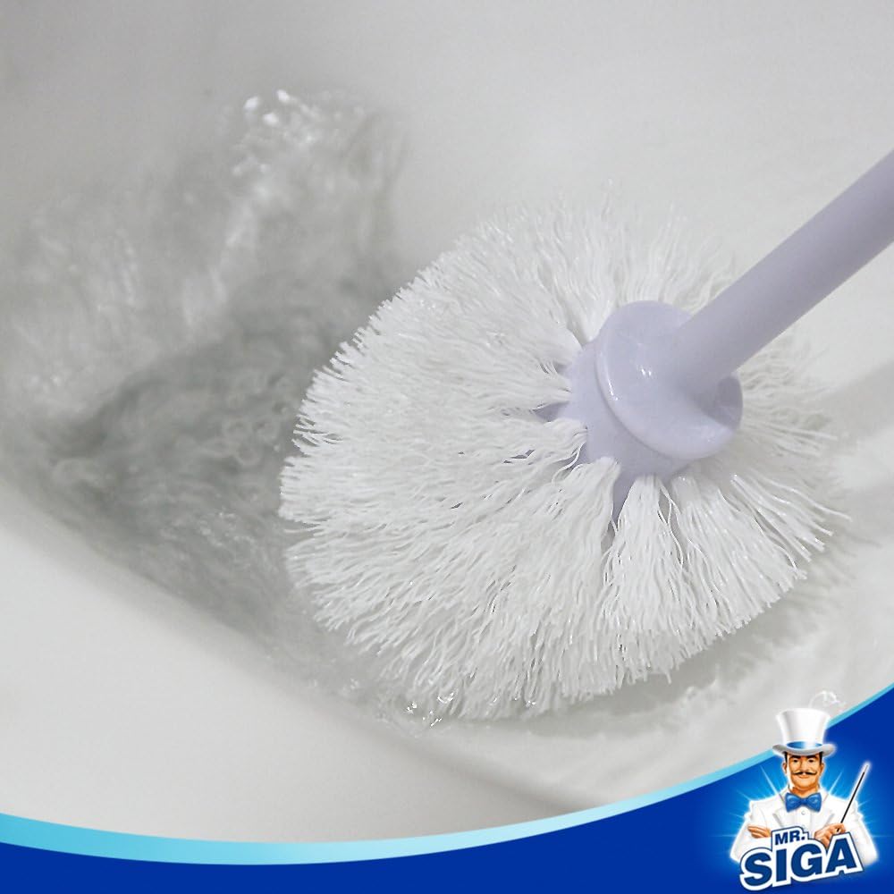 MR. SIGA Toilet Bowl Brush and Caddy, Dia 12cm x 38cm Height, Pack of 2 Set: Home & Kitchen