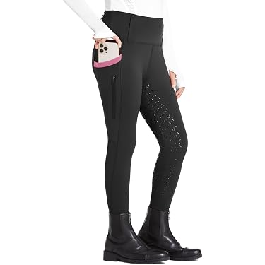 Collants équitation TuffRider Filles Ventilés - Gris Pêche - Taille Petite - Neuf