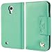 Galaxy S4 case,By HiLDA,Wallet Case for Samsung Galaxy S4/i9500,Premium PU Leather Case,Credit Card Holder,Flip Cover Case[Mint Green]