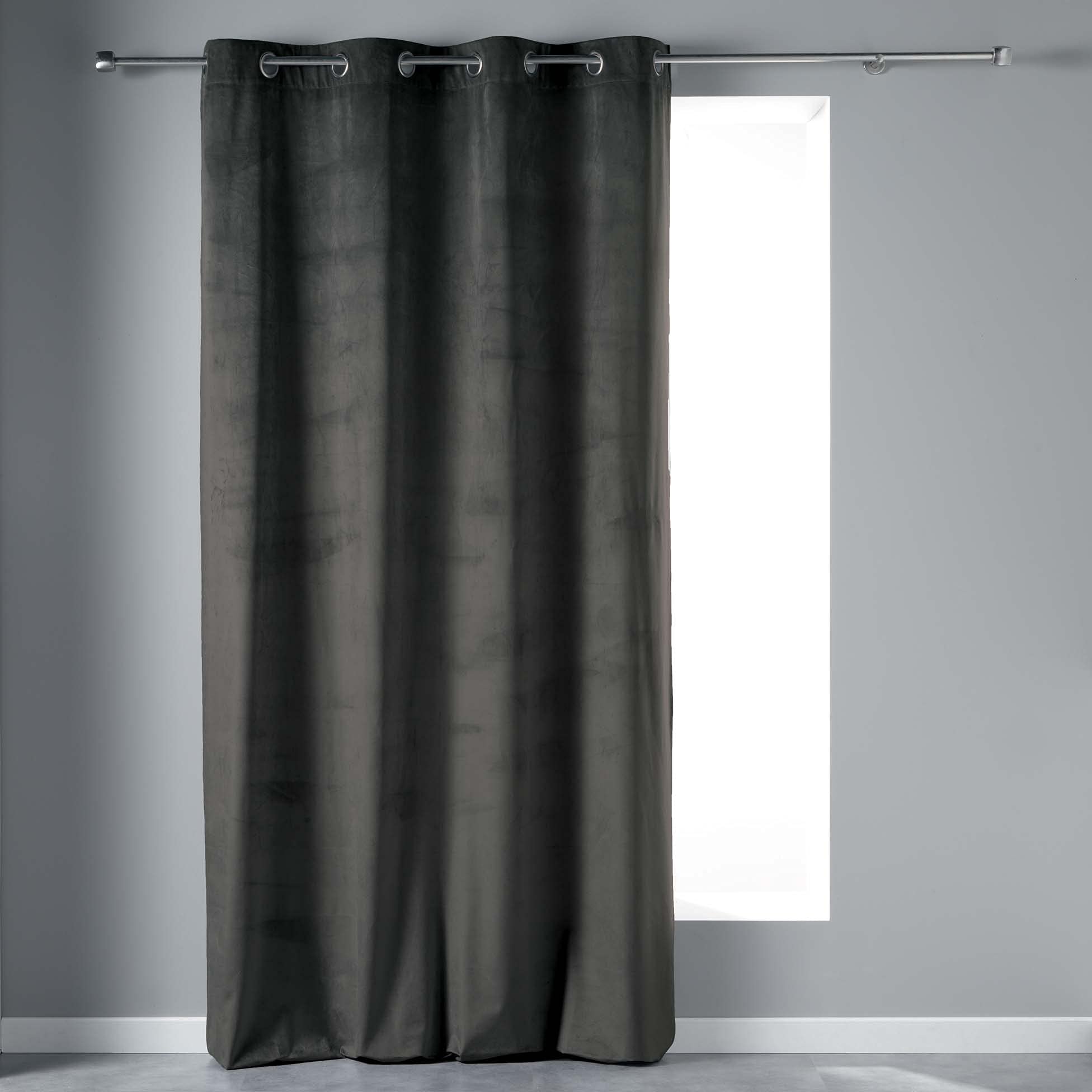 Douceur d'Interieur 140 x 240 cm Eyelet Curtain, Grey
