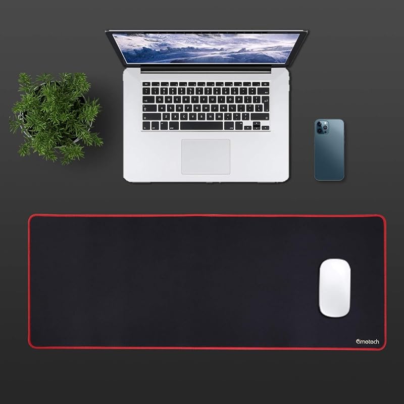 Tapete de rato grosso para rato sem fios, base de borracha antiderrapante, tapete de rato de computador grande e impermeável com bordas costuradas para jogos, portátil e desktop 31.5×11.8