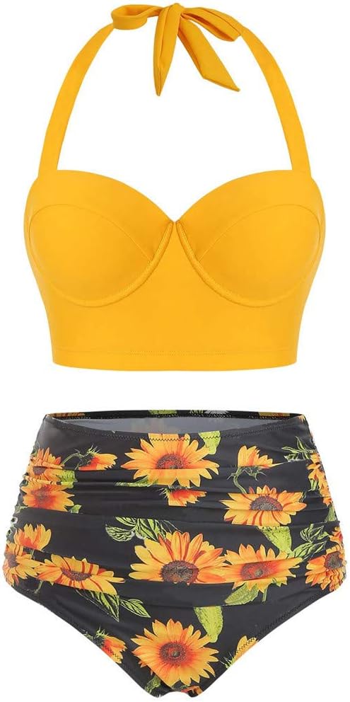 Women's Bikini 2Pc Ruffled Swimsuits Tankini Set