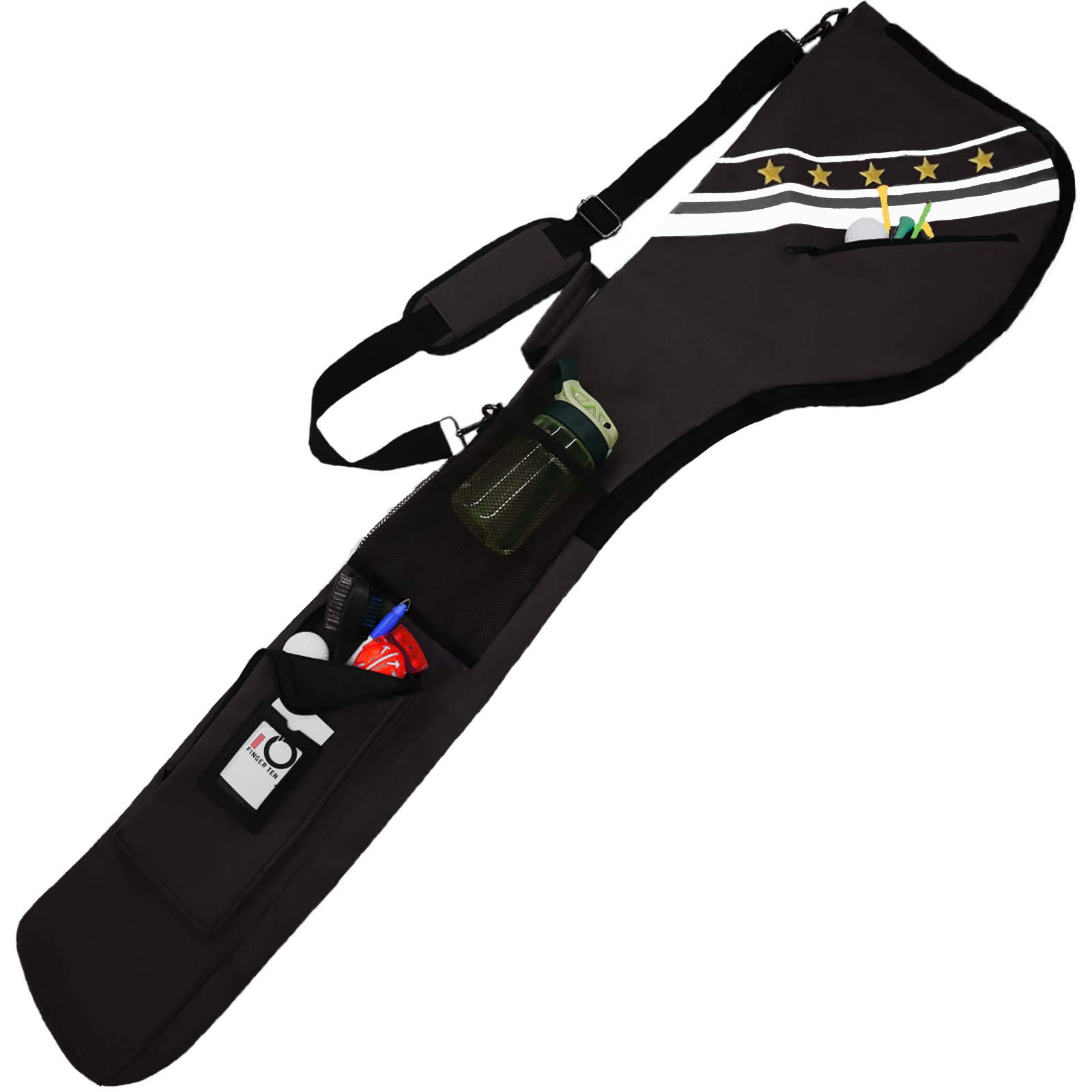 Golf Sunday Carry Bag for Men Women Lightweight Driving Range Zippered Waterproof , Golf Club Carry Case Travel Bag 49" Holds Up to 10 Clubs Portable Foldable (Black)