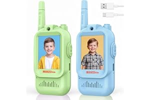 Video Walkie Talkies for Kids 2 Pack – Rechargeable Video Intercom Handheld, Indoor & Outdoor Range, Easy Use for Ages 3-12, 