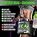 Perfotek BCAA + Glutamine Amino Acids Powder - Tropical Fruit Natural Protein Mix Drink for Muscles - 30 Servings
