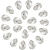 SWTHONY 13x18mm Crystal Teardrop Big Rhinestones Pointback Gem Stones for Crafts Jewelry Making Shoes Dress Glass Beads 56pcs Clear