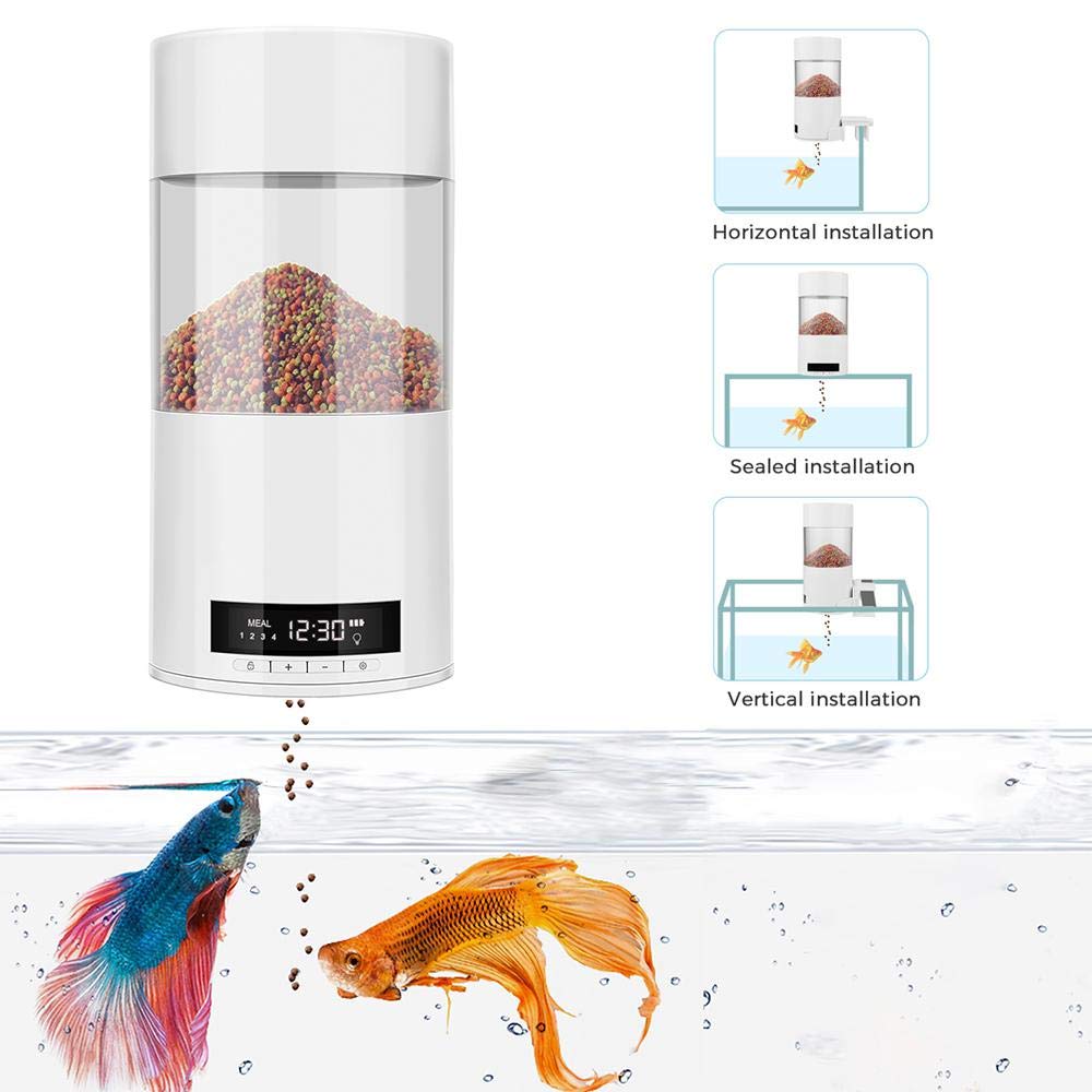 Mogoi Automatic Fish Feeder Usb Rechargeable Smart Timer Fish