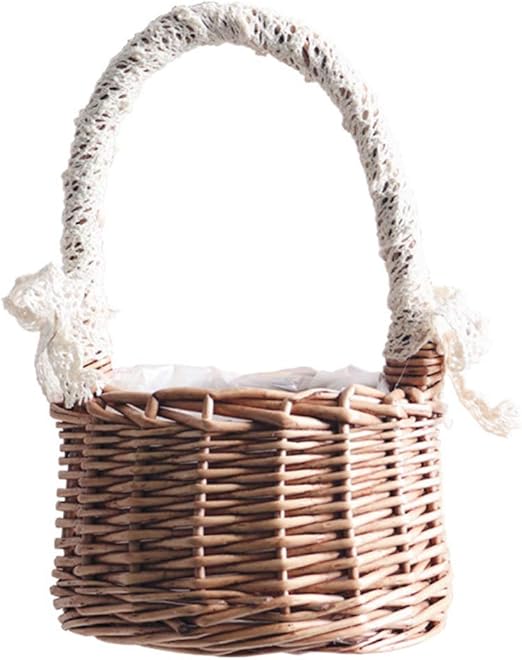 rattan flower girl basket