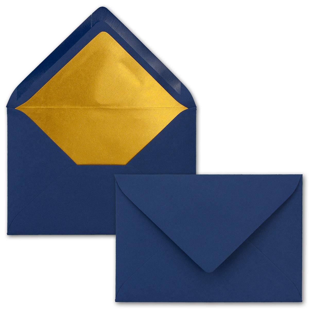 NEUSER PAPIER 10x envelopes B6 with gold lining 12.5 x 17.6 cm midnight blue (blue) lined with metallic paper wet gluing FarbenFroh by GUSTAV NEUSER
