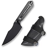 Kizer Harpoon Fixed Blade Knife, D2 Blade with Black Micarta Handle Hunting Knife, EDC Fixed Blade Knife with Sheath, Hiking Camping Knife 1040A1