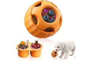 HAVIT Frozen Dog Treats Toy to Keep Them Busy, Cognitive Dog Enrichment Toys,Interactive Toys Long Lasting, Easy to Clean (Orange)