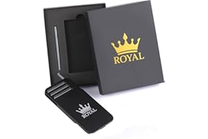 BelleViewWay 8-Compartment Aero-Grade Metal snuff Storage Box with Dual Straws, Non-Slip Lock, Laser-Engraved Crown Emblem, P