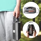 Hoinya Large Pencil Case Canvas 2 Compartments Grey view 6
