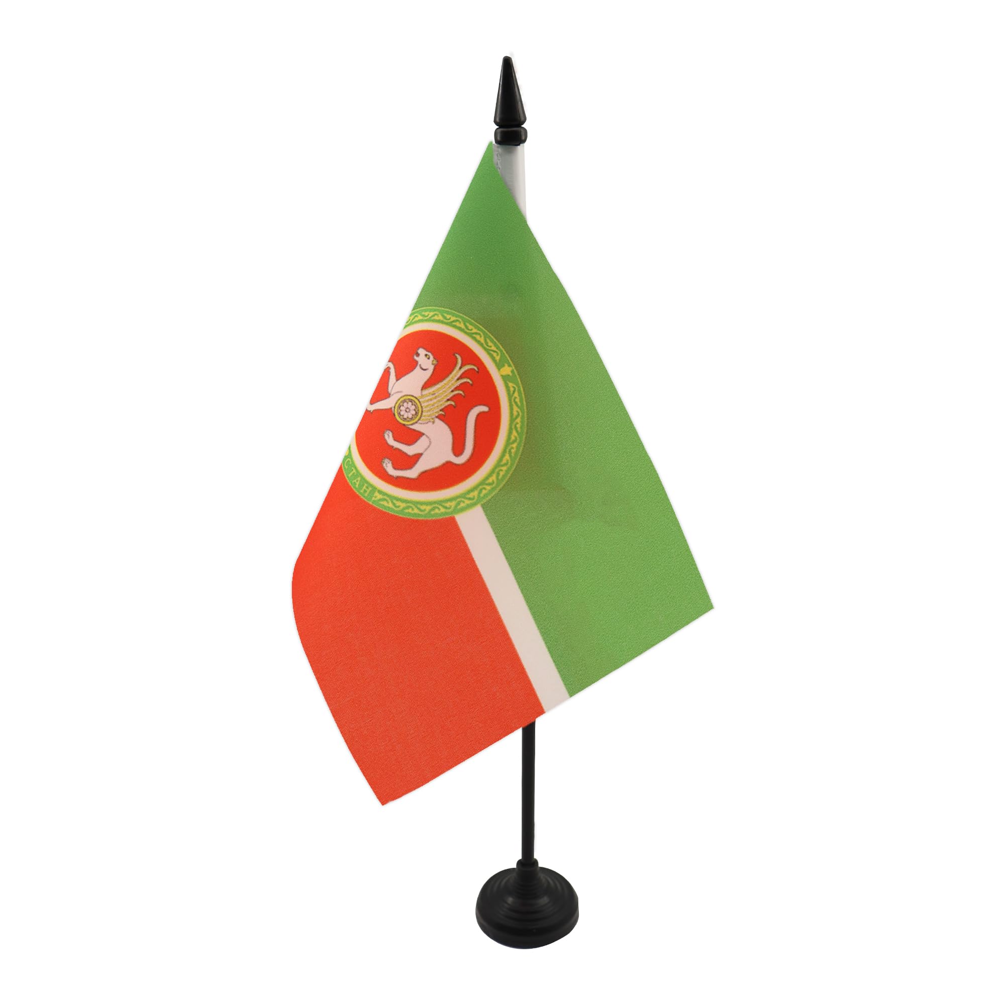 AZ FLAG Republic of Tatarstan Table Flag 5'' x 8'' - tatar Office Decoration 100% Polyester 21 x 14 cm - Mini Desk Flag with Pole and Black Plastic Base