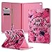 iPad Air 2 Case, YOKIRIN Flip Folio Pretty Rose with Card Slots [Magnetic Closure] Stand Smart Cover Full Body Protective Synthetic PU Leather Cover Skin for iPad Air 2 / iPad 6th Generation