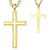 Vyrniss 18K Gold Cross Necklace for Men Gold Cross Pendant Minimalist Cross Christian Jewelry Religious Gift