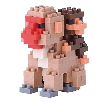 nanoblock NBC-162 - Mother & Baby Monkey / Mutter und Baby Affe, Minibaustein 3D-Puzzle, Mini Collection Serie, 180 Teile, Sc