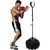 Speed Bar with Stable Base - MMA High Energy Spring - Reflex Bag Free Standing Boxing Bag with Adjustable Height & Durable Stress Relief Ball for Fitness Enthusiasts!(Black White)