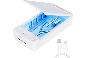 TAKIYA Nail Tool Cleaning with Blue Light, USB Portable Cleaner Machine, Nail Tips Art Tech Must Haves for Salon, Tweezers, Phone, Jewelry, Key, Watch, White