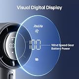 JISULIFE Portable Handheld Fan 5000mAh USB-C Display 1-100 Speed Grey view 6