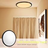 LightingWill 12in LED Flush Mount Ceiling Light 24W 3200LM 2800K Warm White view 3