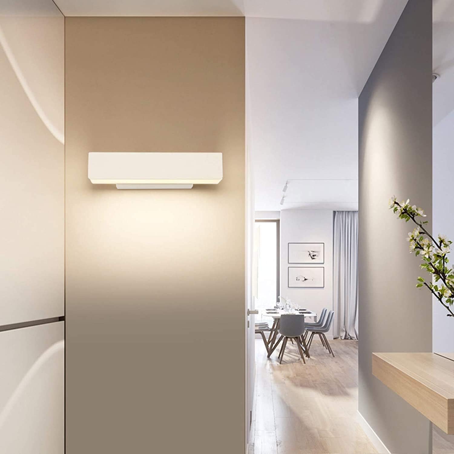 Wall Lights 3000K Warm White, White, wall light with Switch and Plug ...