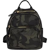 CLARA Camouflage Women Mini Backpack Nylon Leisure Daypack Printed Shoulder Bag Handbag Purse(Camouflage)